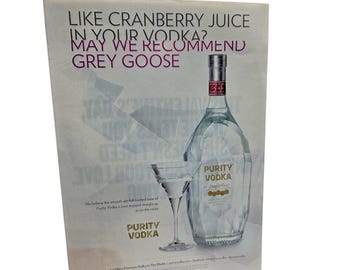 Anuncio impreso original de 1981 de Purity Vodka Gin.
