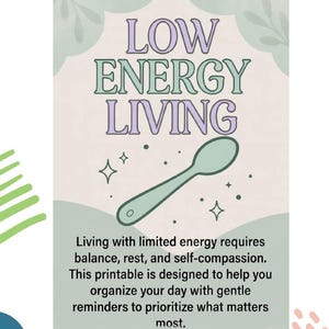 Spoonie Daily Planner | Low Energy Living, Self-Care (PDF)