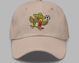 Mexico World Cup 2026 Dad Hat, Embroidered Mascot