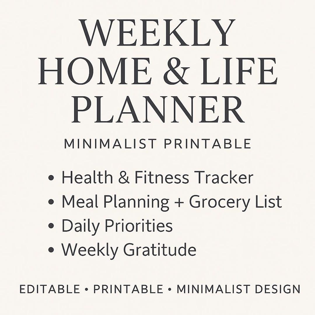 Home Life.pdf Weekly Planner Printable | Home & Life Organizer | Daily Health Tracker ...