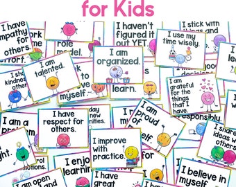 Positive Affirmations for Kids | Printable Cards | Growth Mindset Posters