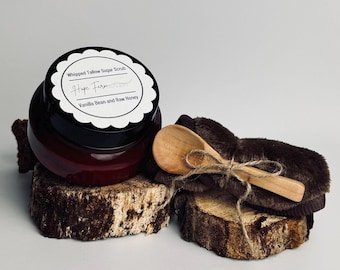 Vanilla Bean and Raw Honey Tallow Sugar Scrub