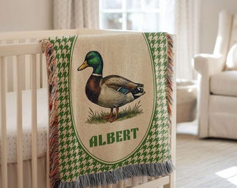 Copertina per neonato personalizzata con anatroccolo / Decorazione vintage per la cameretta