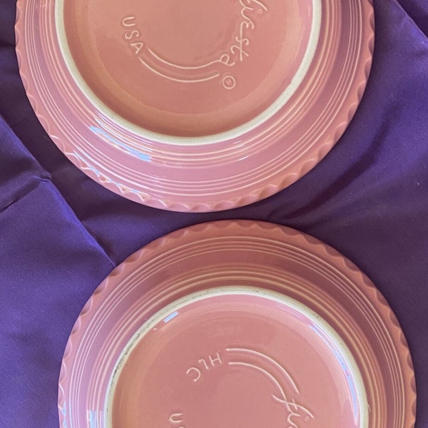 Vintage Fiesta Pink Pottery Pie Platos Medianos