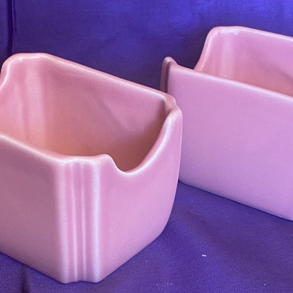 1980s Pink Pottery Fiesta Sweetener Packet Holder/Caddy