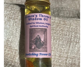 Aceite del Trono de la Sabiduría de Salomón, Aceite ritual para la claridad, el discernimiento, el éxito, el poder, el conocimiento y la concentración, la guía divina,