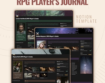 Sjabloon codexbegrip voor RPG-speler | D&D-spelerdagboek