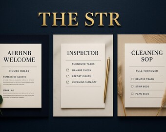 Procedury operacyjne sprzątania Airbnb | Lista kontrolna obrotów STR, Przewodnik po gruntownym sprzątaniu (edytowalny szablon Canva)