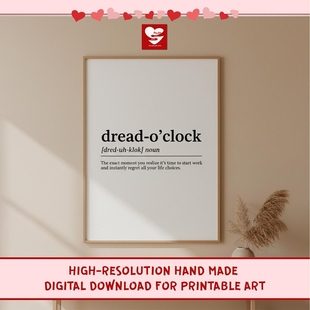 Funny Bathroom Wall Art Printable | Dread-o-clock Quote Print | Modern ...