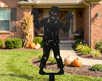 Zombie-Gartenstecker SVG Halloween-Gartendeko aus Metall, gruselige Outdoor-Laserschnittdatei, CNC-Plasma-Digital-Download