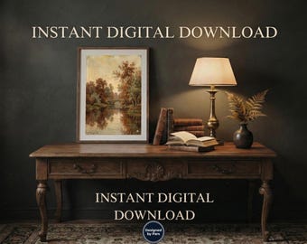 Zestaw wydruków z krajobrazami w stylu vintage | Zestaw 10 antycznych obrazów olejnych do galerii ściennej (do pobrania w wersji cyfrowej)