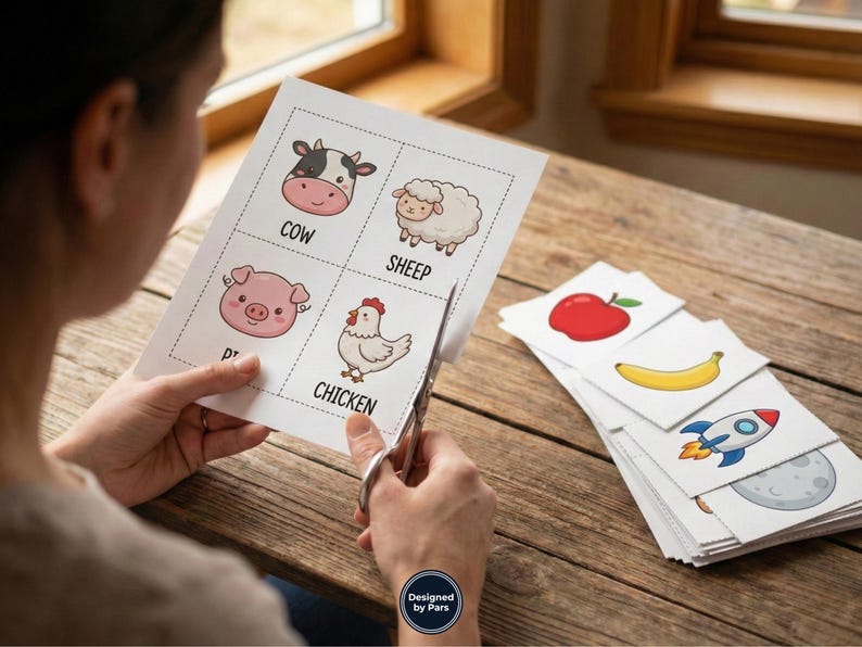 Scissors Flash Cards First Words Flashcards Bundle | Animals, Hygiene, Shapes (PDF Download ...