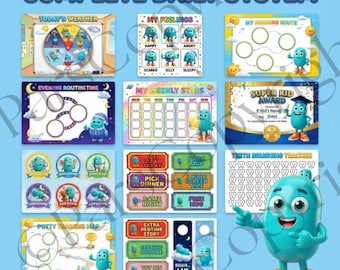 Codzienny plan dnia dla dzieci | Wizualny harmonogram, obowiązki, system zachowań (PDF)