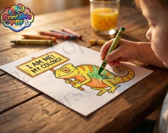 Kolorowanka „Emocje, kolory, kameleon” | Aktywność uważności SEL do druku (do pobrania w wersji cyfrowej)