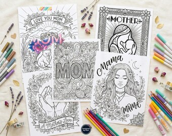 Kolorowanka na Dzień Matki | Strony w stylu boho floral art déco (do pobrania w wersji cyfrowej)