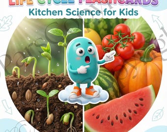 Zestaw plakatów o cyklu życia | 20 wykresów wzrostu roślin z owocami, warzywami (do pobrania w wersji cyfrowej)