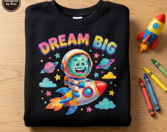 Rakieta astronauty PNG | Dziecięcy projekt „Kosmiczne marzenia” (pobranie cyfrowe)