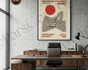 Zestaw wydruków artystycznych Japandi Bauhaus | Minimalistyczna dekoracja ścienna (pobranie cyfrowe)