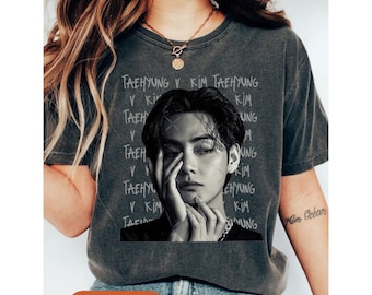 Taehyung BTS Vintage T-Shirt | Kim Taehyung 90s Bootleg Rap Sweatshirt| V Kpop Fan Gift | Retro Kpop Apparel Graphic Hoodie