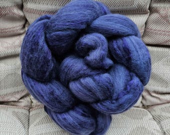Hand Dyed Merino/Silk Blend, Combed Top, 'Blue 65'