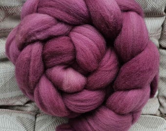 Hand Dyed Targhee Combed Top, 'Raspberry Delight'