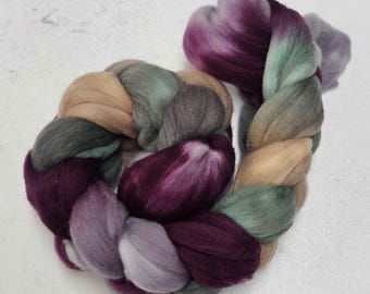 Hand Dyed Rambouillet Combed Top, 'Pineberry'