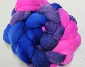 Hand Dyed Rambouillet Combed Top, 'Bi Bi Bi'