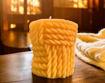 Nautical Ropes Beeswax Candle | Hand Poured