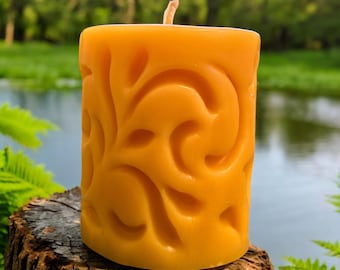 Imprints Beeswax Candle | Hand Poured