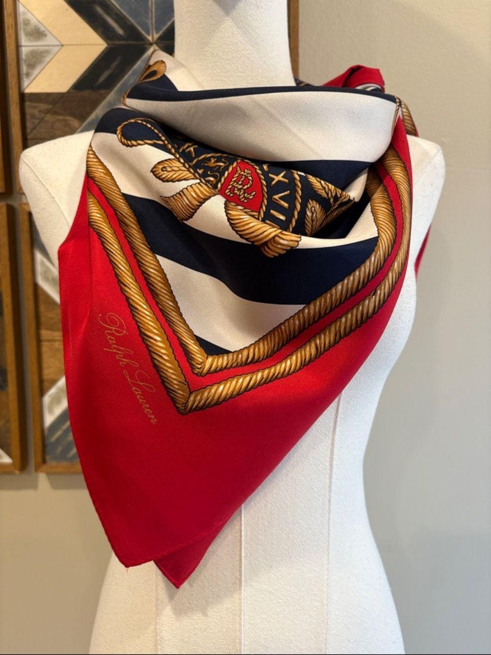 RALPH LAUREN シルク ペイズリー柄ストールヴィンテージ Ralph Lauren Silk Scarf - Etsy
