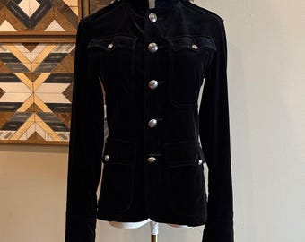 Ralph Lauren Black Label Velvet Military Riding Jacket size 4