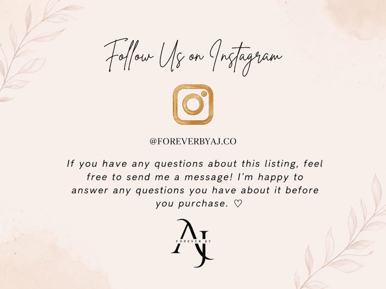 A customer message screen featuring an Instagram handle, a social media icon, and instructions on how to send a message before purchase.