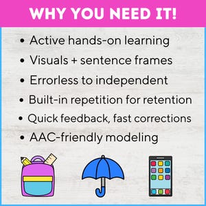 Pu&ograve; includere: Immagine con il testo "PERCH&Eacute; NE HAI BISOGNO!" e punti elenco che descrivono i vantaggi dell'apprendimento. Le illustrazioni includono uno zaino, un ombrello e uno smartphone. Il testo evidenzia l'apprendimento attivo e il feedback rapido.