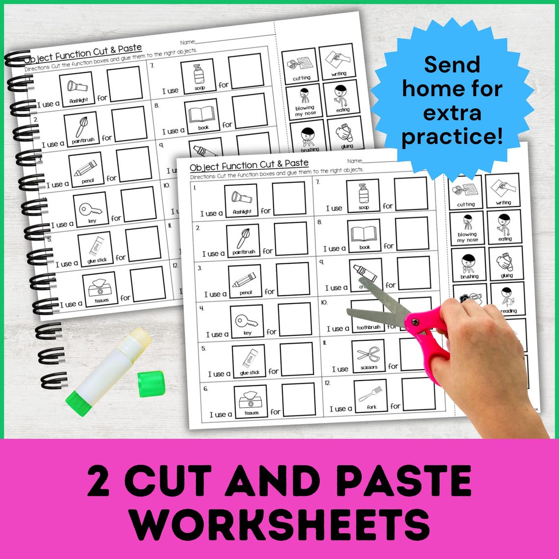 Object Function Interactive Adapted Book & Worksheets | Speech Therapy ...