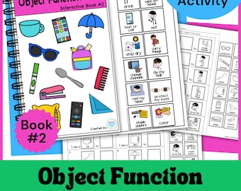 Object Function Interactive Adapted Book #2 & Worksheets | Speech Therapy, Special Education, AAC, Printable PDF