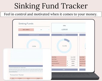 Sinking Funds Excel Spreadsheet | Budget Tracker Template | Blank & Sample Sheets | Digital Instant Download