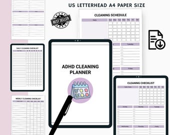 ADHD Cleaning Planner | Daily & Weekly Chore System (Digital Download)
