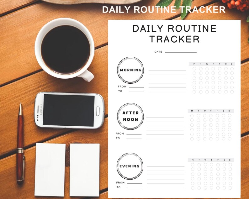 Daily Routine Tracker Printable | Minimal Habit Planner (PDF) - Etsy Canada