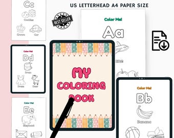 Kids Coloring Book | Fun Learning Pages - Instant Download