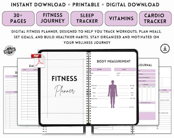 Digital Fitness Planner | Workout & Wellness Tracker | Instant Download
