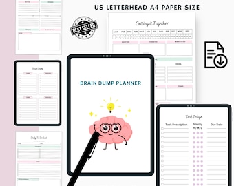 Brain Dump Planner | Mind Dump Sheet for ADHD - Instant Download