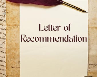 Letter of Recommendation Template - Editable MS Word (Instant Download)