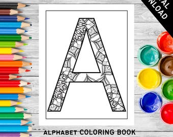 Alphabet Coloring Book for Kids | ABC Printable Coloring Pages | Preschool & Toddler Learning | Digital Download