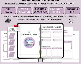 Digital Business Planner | Entrepreneur Goal Tracker (Instant Download)