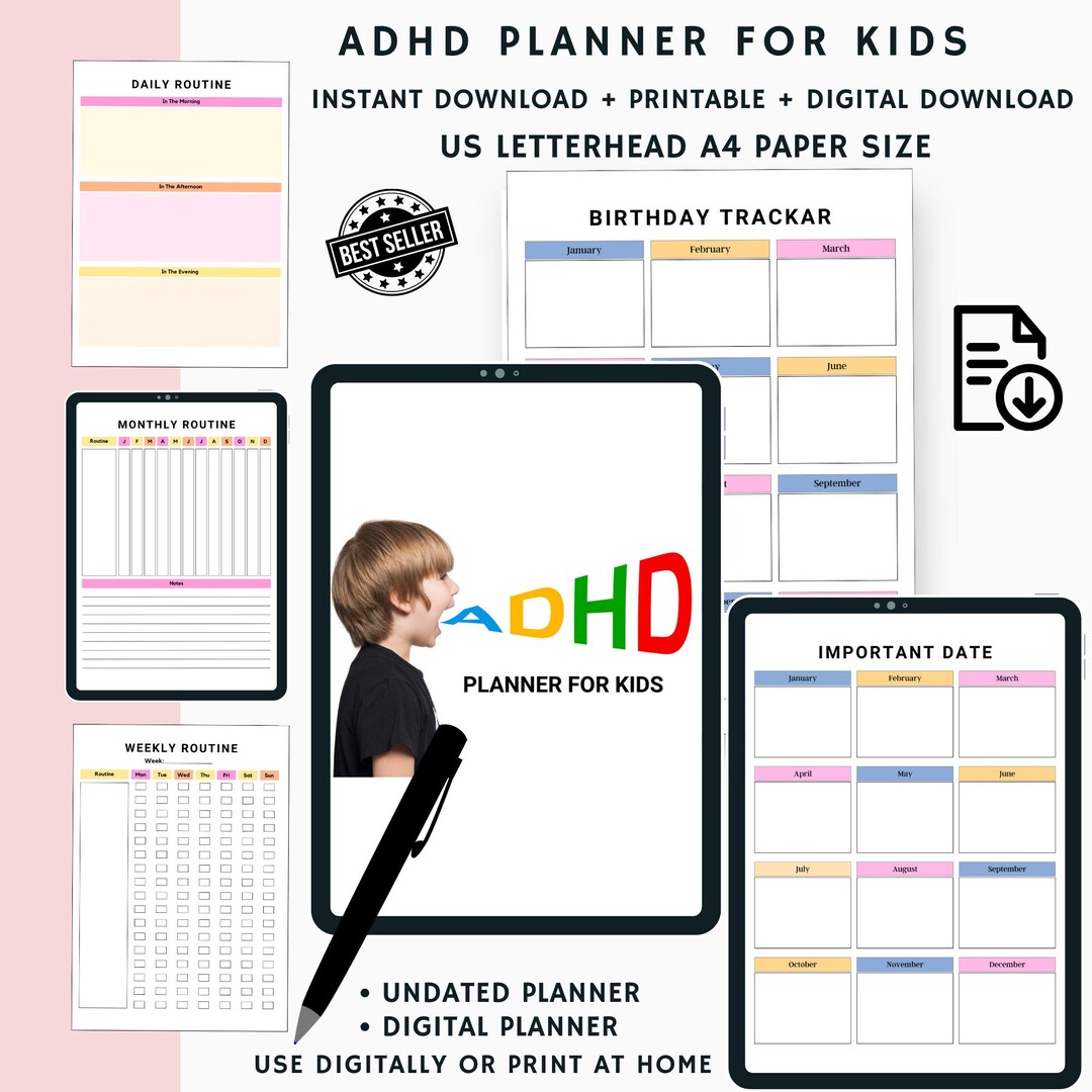 ADHD Planner for Kids | Focus & Routine Printable (digital Download) - Etsy