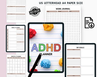 Minimal ADHD Life Planner | Focus & Goals (Digital Download)