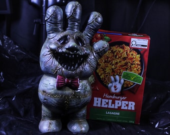 Hamburger HELP ME Dark Art Sculpture