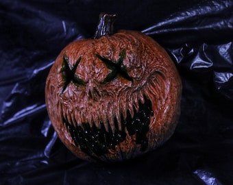 Twisted Pumpkin Magnet Handmade Dark Art Sculpture