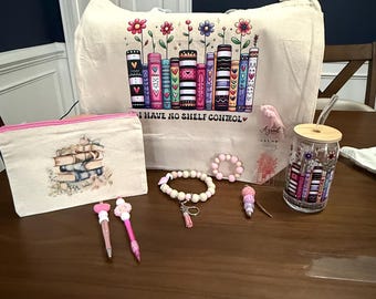 Bookish Mystery Bundle | Reader Gift Box | Book Lover Tote, Glass Cup & Surprise Accessories