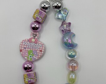 Ciondolo per borsa fatto a mano con perline a forma di orso / accessorio kawaii per telefono